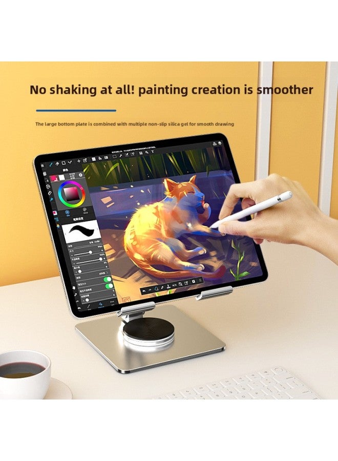 Tablet Stand 360 ° Rotating Desktop Metal Folding Mobile Phone Stand For IPad Cross-border-Color:Grey -360 ° Rotation * Carbon Steel Alloy-Applicable Dimensions:4-13 Inches - Image 3
