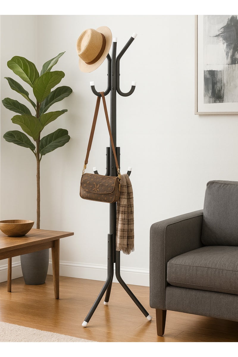 ULHYC Multifunctional Metal Coat Stand Black 175x40 cm - Image 4
