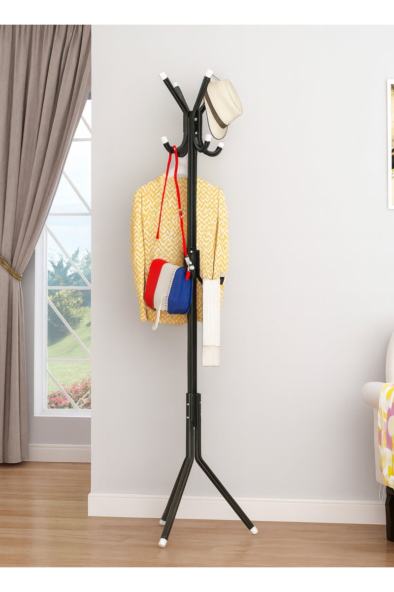 ULHYC Multifunctional Metal Coat Stand Black 175x40 cm - Image 2