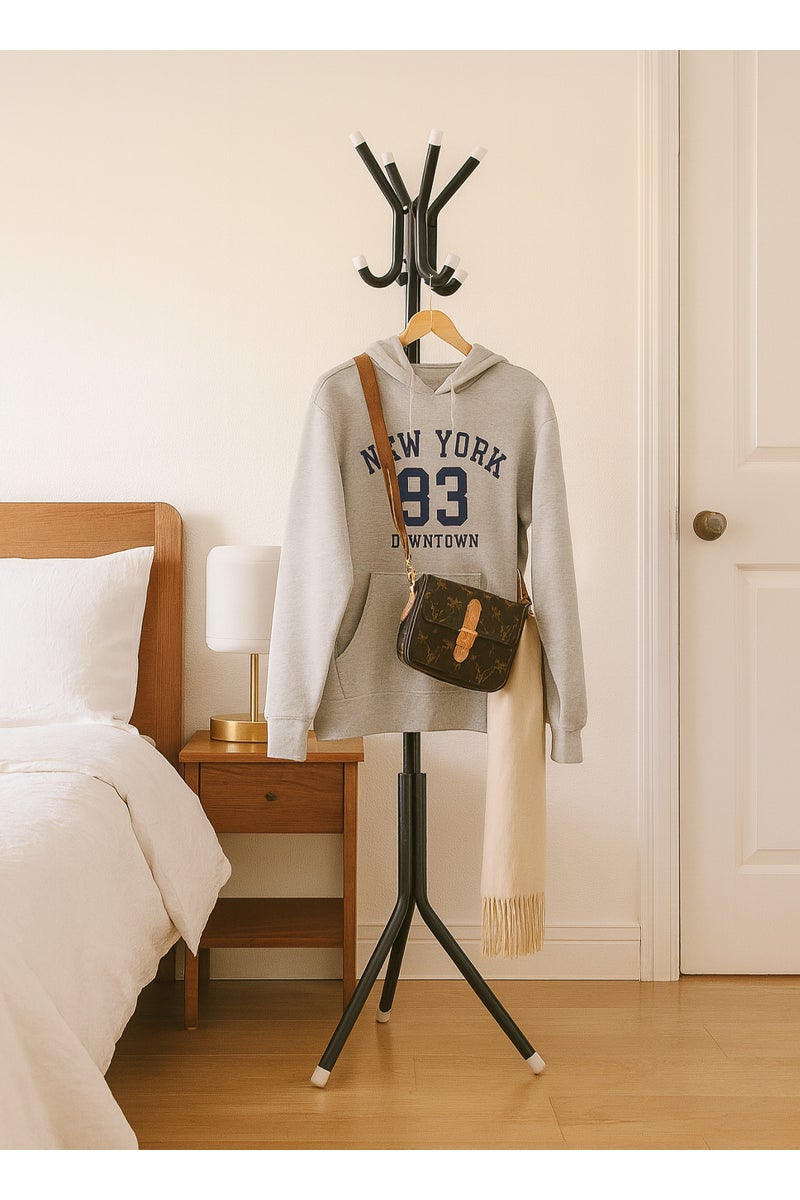 ULHYC Multifunctional Metal Coat Stand Black 175x40 cm - Image 3