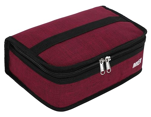 MIER Small Lunch Bag for Kids Adults Compact Insulated Lunch Box Portable Thermal Mini Cooler for Work School Travel Dark Red