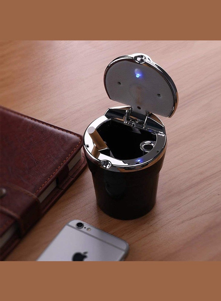 Car Ashtray, Portable Ashtray for Car, Mini Car Trash Can, with LED Light, for car- Outdoor Travel, Home Use (Color BLack) - Image 5