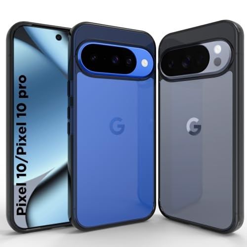 RIGGEAR Shockproof Clear Hybrid Armor Back Cover Case for Google Pixel 10 / Pixel 10 Pro (Clear-Black Bumper and Transparent PC) - Image 1