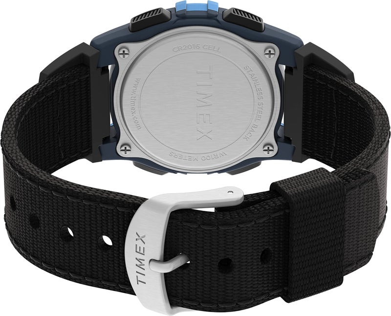 Timex Unisex Expedition CAT Midsize 33mm Watch - Black Strap Digital Dial Blue Case - Image 3