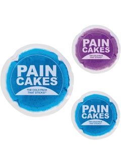 PAINCAKES Reusable, Sticks to Body, 5" Large Blue with Mini 2 Pack of Purple and Blue, Small Ice Packs, Perfect for Injuries, and Small Areas, Latex-Free Cold Compress