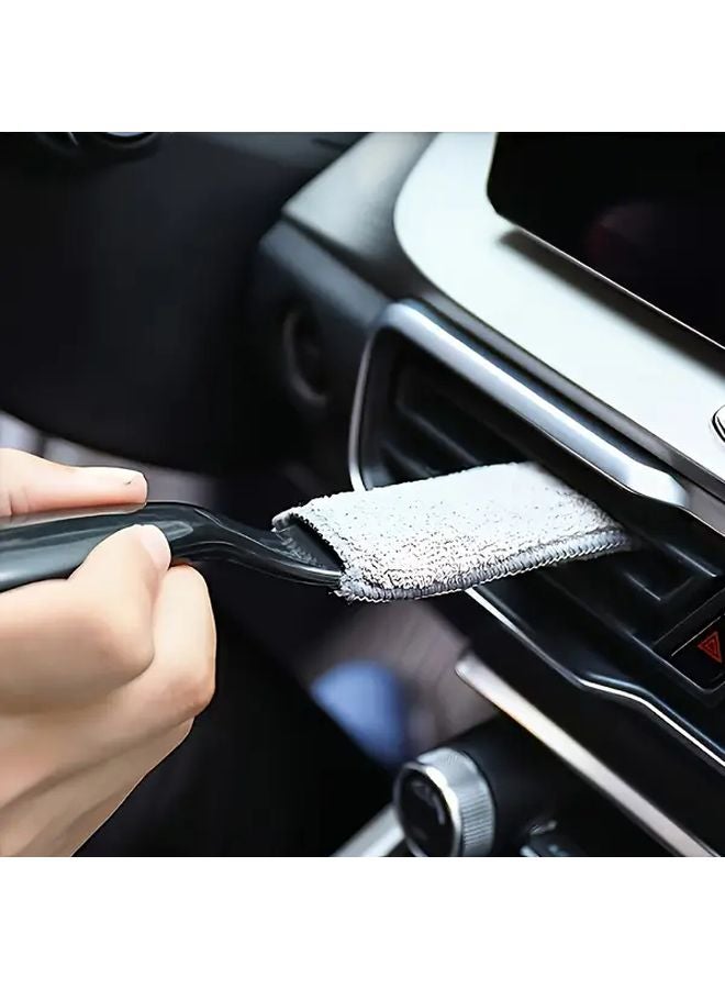 Black Double Ended Car Interior Cleaning Brush Multi Functional Soft Bristle Air Vent Cleaner - Image 4