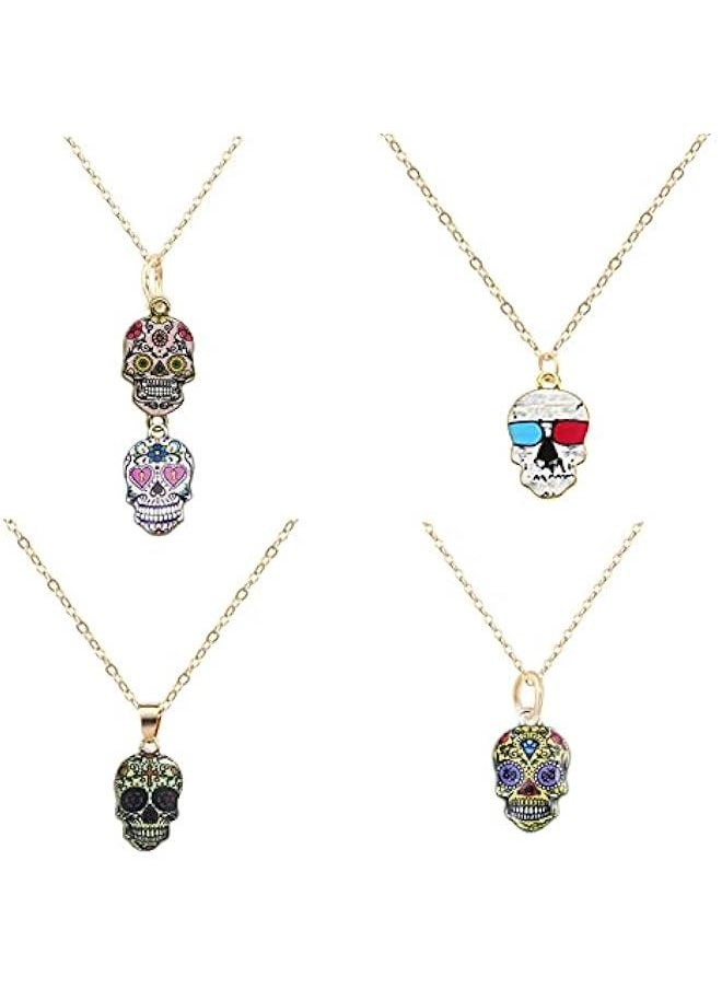 Sugar Skull Charms 36pcs Gold Plated Flower Skull Charms, 12 Color Enamel Alloy Skull Pendants for  Cinco de Mayo Mexican Fiesta Party Necklace Bracelet Earring Jewelry Making DIY  - Image 5