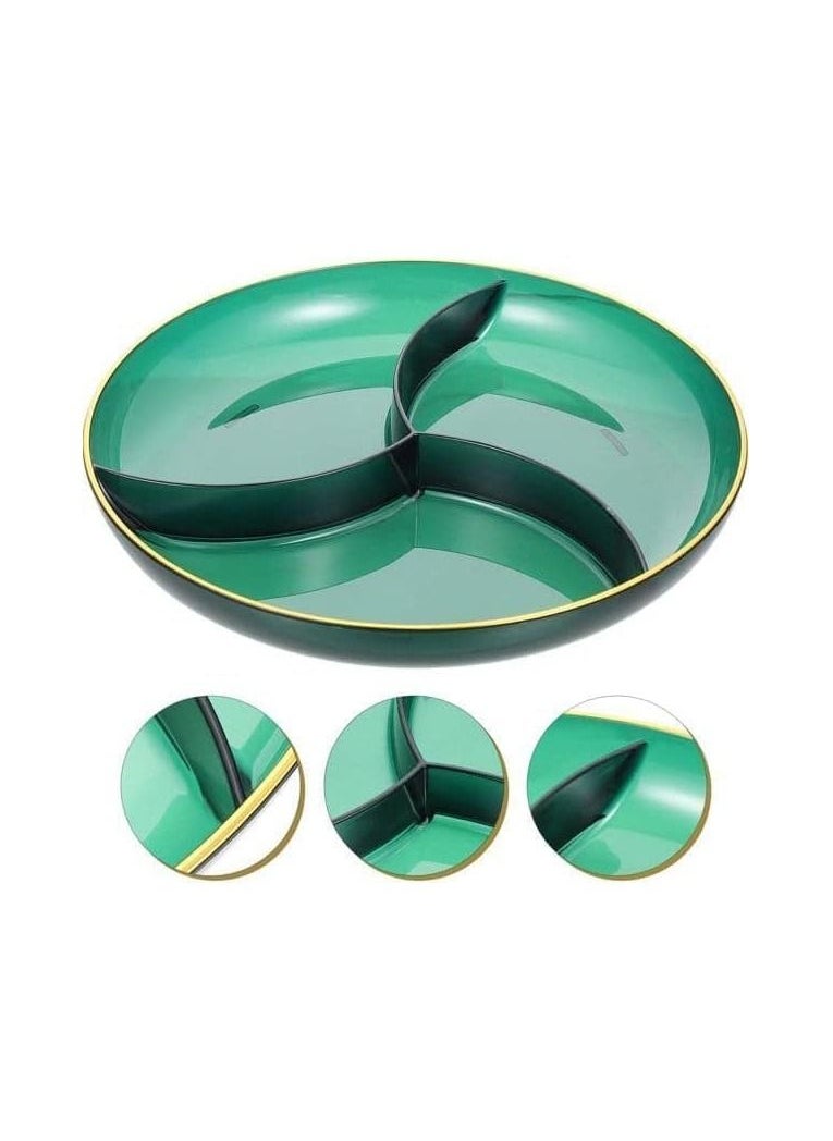 Spaceshoop Elegent Three grids Thickened Acrylic Fruit Plate Snack Plate Fruit Display Plate Fruit Food Plate Candy Plates Party Platter Storage Dessert Appetizer Snack Dish  - Image 1