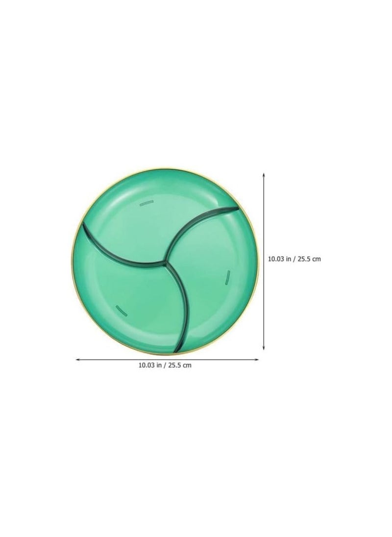 Spaceshoop Elegent Three grids Thickened Acrylic Fruit Plate Snack Plate Fruit Display Plate Fruit Food Plate Candy Plates Party Platter Storage Dessert Appetizer Snack Dish  - Image 2