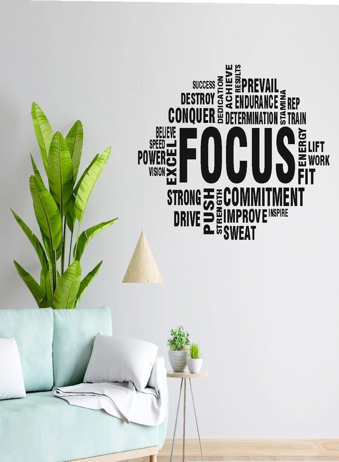 Techgifti Focus with Motivational Wall Sticker for Living Room, Kids Room, Office, School, Library (Size - 65CM X 120CM) - Image 1