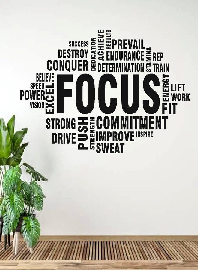 Techgifti Focus with Motivational Wall Sticker for Living Room, Kids Room, Office, School, Library (Size - 65CM X 120CM) - Image 5