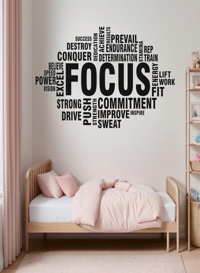 Techgifti Focus with Motivational Wall Sticker for Living Room, Kids Room, Office, School, Library (Size - 65CM X 120CM) - Image 3