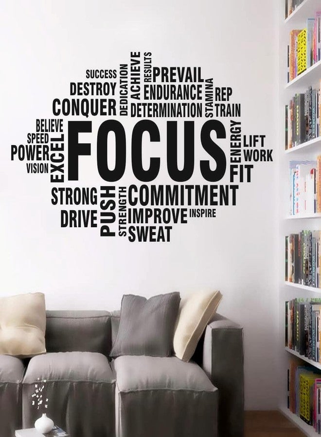 Techgifti Focus with Motivational Wall Sticker for Living Room, Kids Room, Office, School, Library (Size - 65CM X 120CM) - Image 2