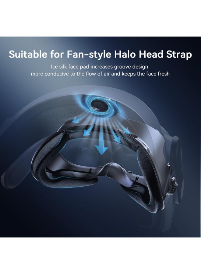AMVR Magnetic Facial Interface for Meta Quest 3, Silk Face Cushion with Ventilation Design, Compatible with Halo Head Strap, Comfortable VR Face Pad Replacement, Quest 3 Accessories (Not Compatible with Quest 3S) - Image 3