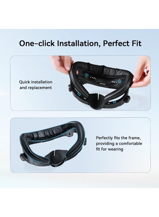 AMVR Magnetic Facial Interface for Meta Quest 3, Silk Face Cushion with Ventilation Design, Compatible with Halo Head Strap, Comfortable VR Face Pad Replacement, Quest 3 Accessories (Not Compatible with Quest 3S) - Image 5