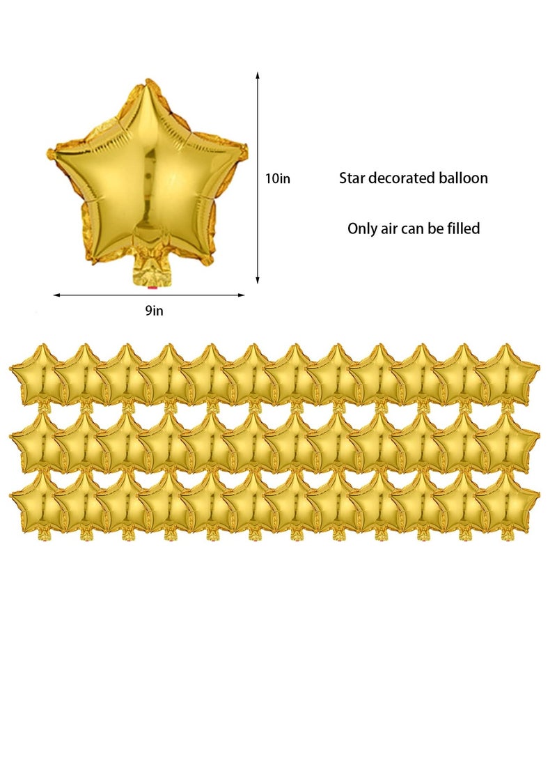 20 سم بالون نجمة خماسية ذهبية ، 50 قطعة من التعبئة والتغليف ، عيد ميلاد الطرف الديكور ، الديكور بالون الذكرى السنوية ، مع ديكور المنزل الطرف الديكور ، بالون نجمة ذهبية فيلم الألومنيوم - Image 3