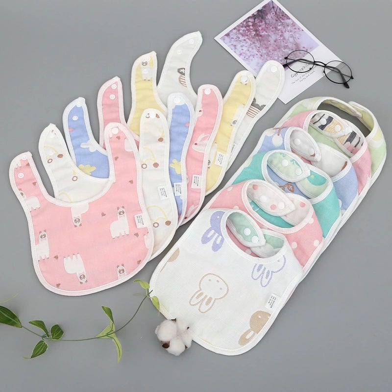Infant Bibs Made Of Pure Cotton Gauze Jacquard U-Shaped Baby Anti-Red Chin Bibs For 0-1 Year Old Babies And Newborns - Image 2