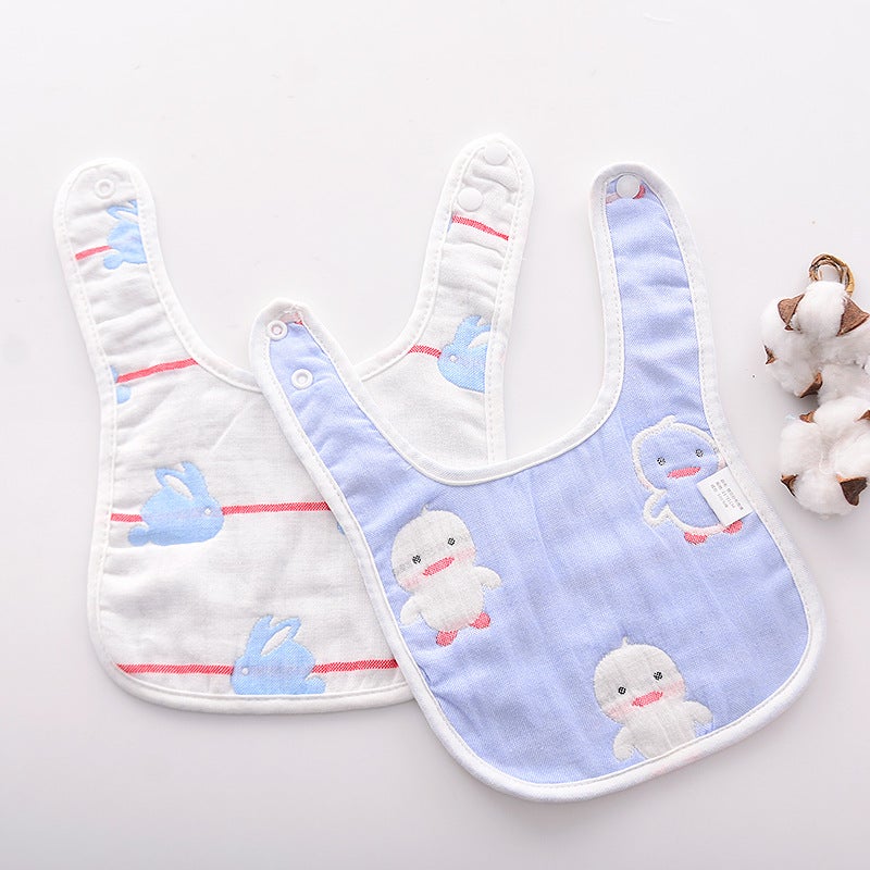 Infant Bibs Made Of Pure Cotton Gauze Jacquard U-Shaped Baby Anti-Red Chin Bibs For 0-1 Year Old Babies And Newborns - Image 1