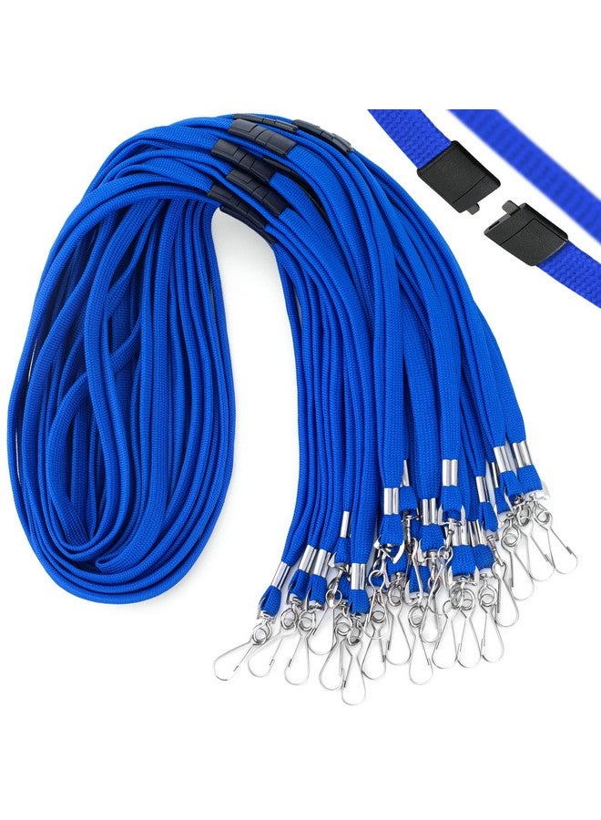 MIFFLIN -Usa Flat Breakaway Safety Lanyard For Id Badges (Blue, 36 Inch, 100 Pack), Soft Woven Neck Line - Image 1
