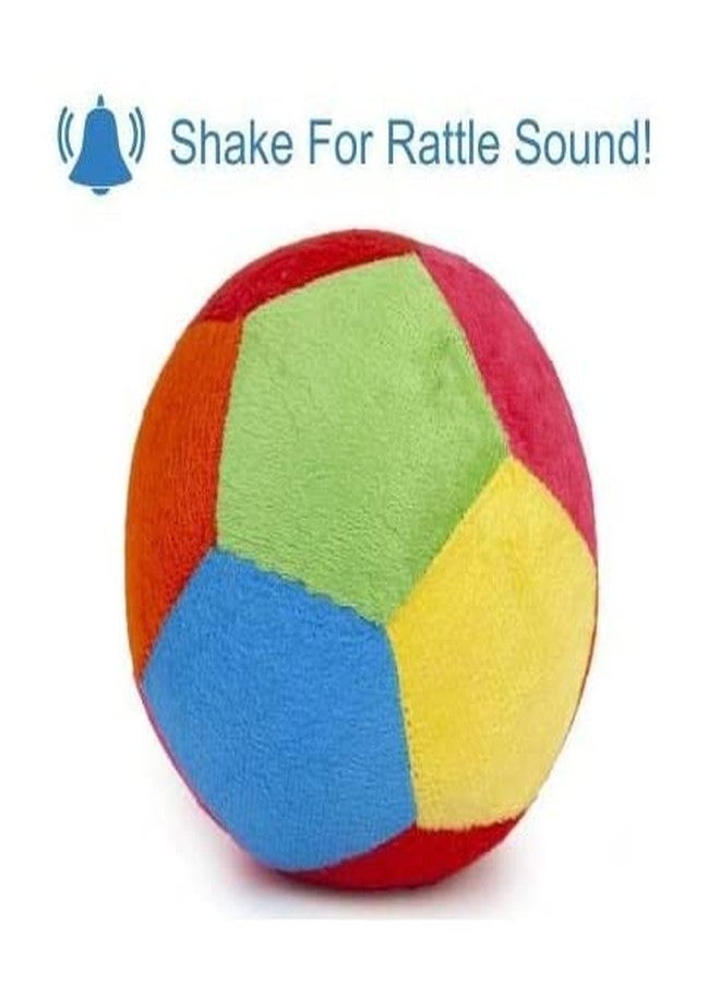 thriftkart Baby Soft Ball with Rattle Sound Plush Toy for Kids & Toddlers (Multi Color Large Size: 12cm, Set of 2) - Image 3