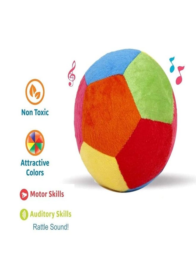 thriftkart Baby Soft Ball with Rattle Sound Plush Toy for Kids & Toddlers (Multi Color Large Size: 12cm, Set of 2) - Image 5