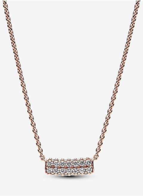 Pandora Timeless Pavé Double-row Bar Collier Necklace