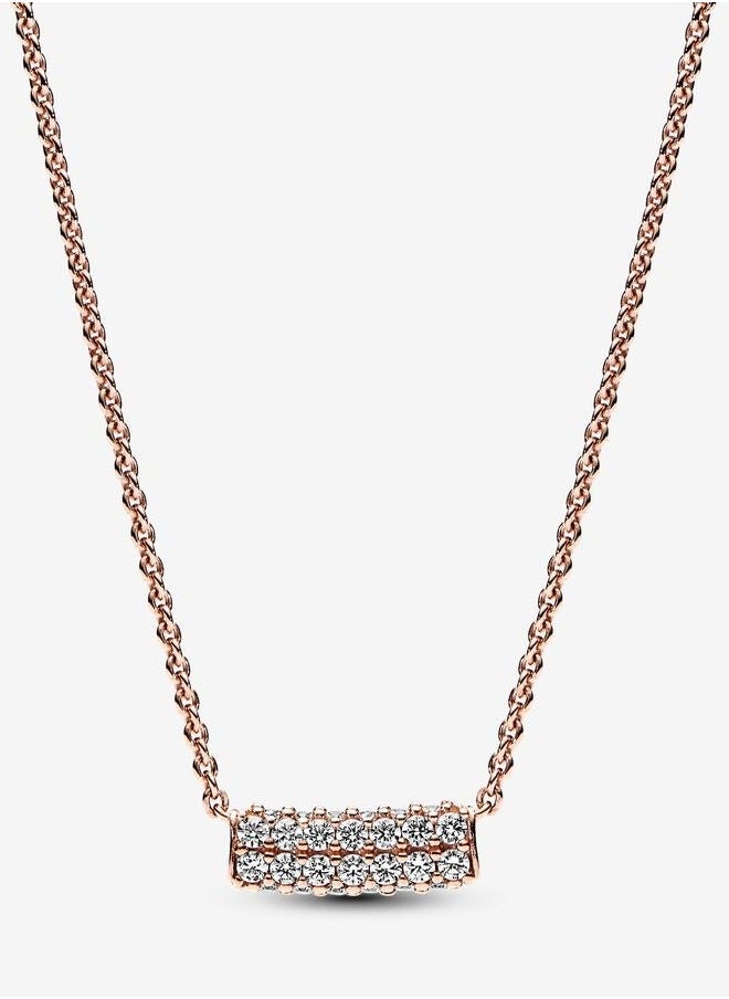PANDORA - Pandora Timeless Pavé Double-row Bar Collier Necklace - Image 1