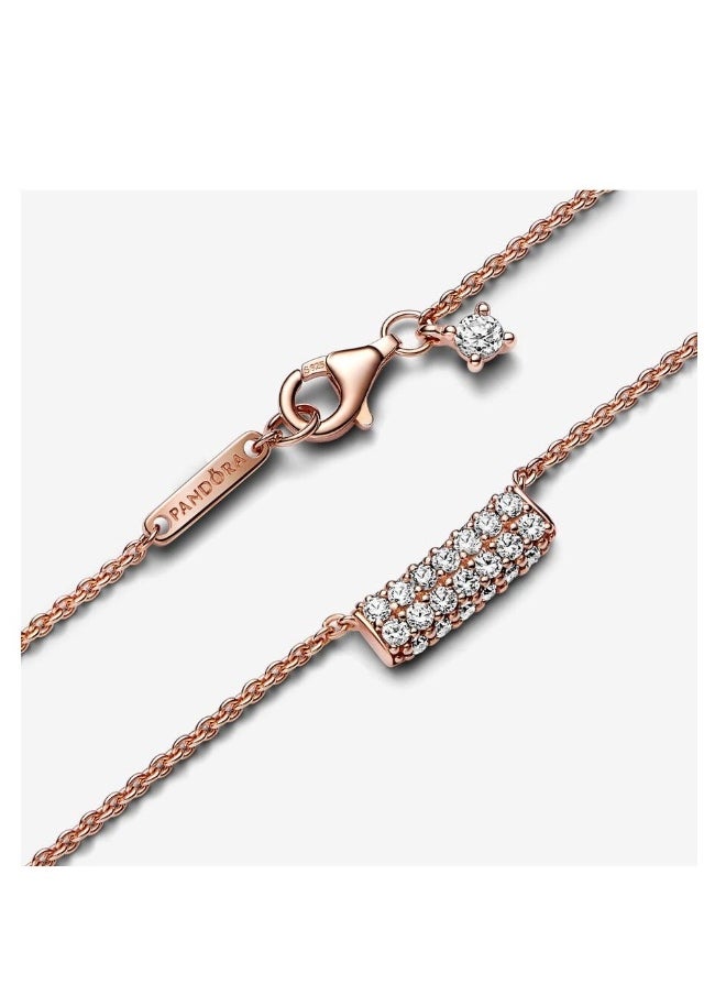 PANDORA - Pandora Timeless Pavé Double-row Bar Collier Necklace - Image 1