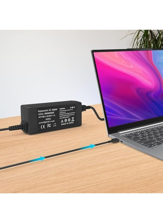 Terabyte 90W 20V 4.5A Laptop Charger for Lenovo ThinkPad X1 Carbon T440 E431 G410 45N0237 45N0236 45N0239 344428U ThinkPad T431s Z510 PA-1900-081 0B46994 0B46995 Yoga 11s Flex 14 15D Power Cord - Image 3