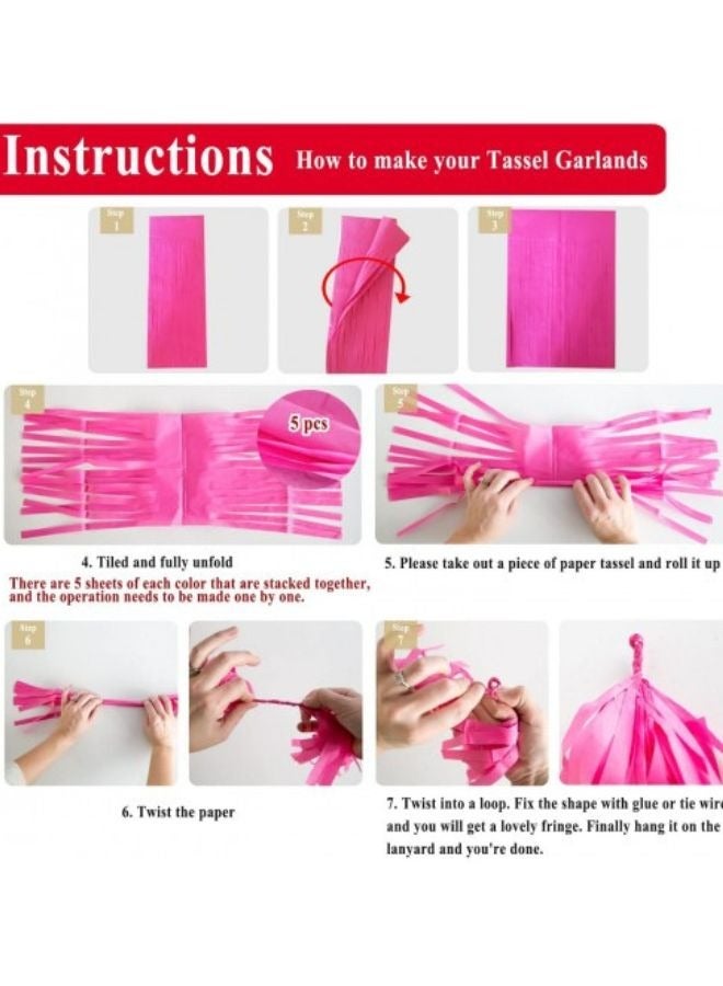 DecoLoral DECOR ME Red Dry TissueTassel Garland Perfect For Birthdays,Wedding,Showers,Parties. - Image 3