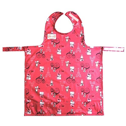 BIB-ON, Full-Coverage Bib and Apron Combination for Infant, Baby, Toddler Ages 0-4. (French Mice) - Image 1