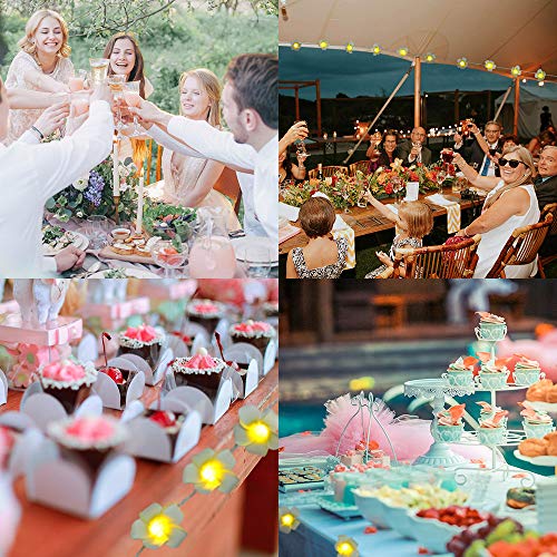 AceList Hawaiian Luau Party Decorations 20 LED Foam Plumeria String Light for Wedding Beach Party - Image 3
