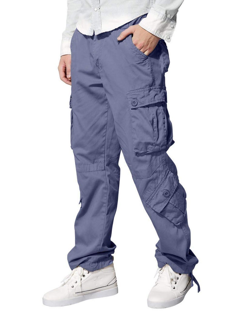 Match Men's Wild Cargo Pants #3357(Bluish Gray,34) - Image 2