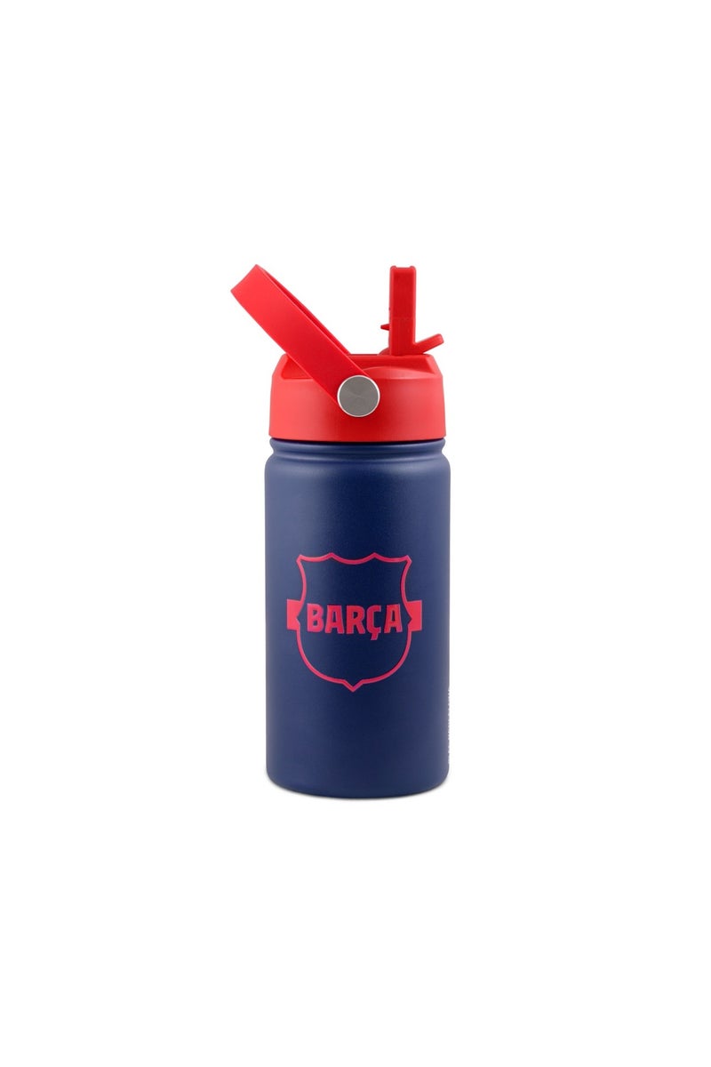 Bamboo Bark FC Barcelona Stainless Steel Insulated Water Bottle 400ml with Straw Lid, BARCA Football Leakproof School Bottle for Boys, Teens & Kids, Reusable Metal Sports Bottle for Gym, Travel & Outdoor Use (Blue & Red) - Image 2