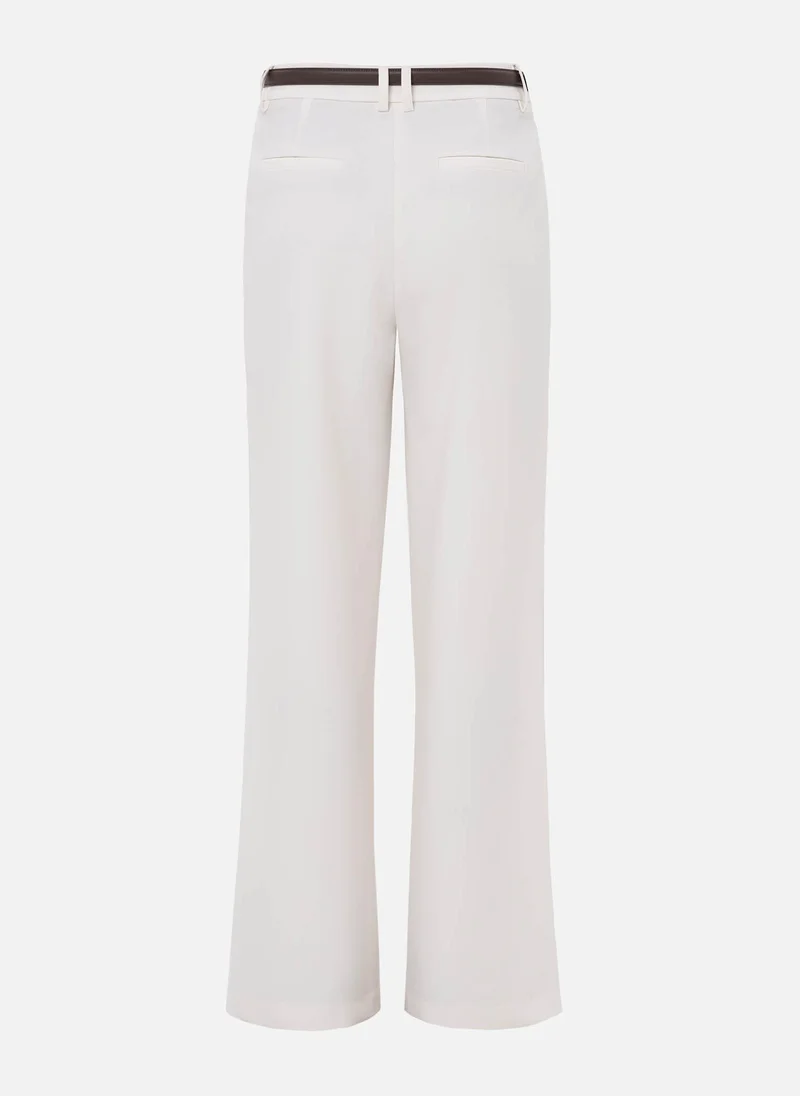 Lichi Loose suiting trousers with eco-leather belt