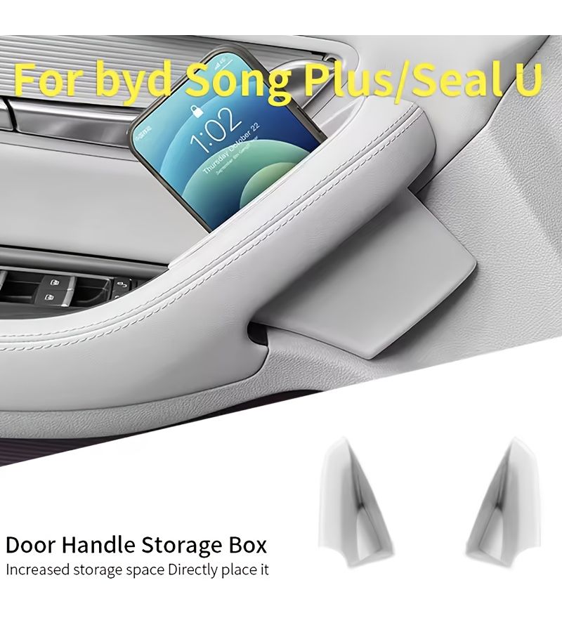 2 قطعة من صندوق تخزين مقابض الأبواب لسيارة BYD Song Plus 2021 2025 ملحقات داخلية - Image 2
