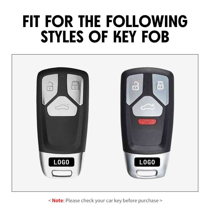WORCAS Key Fob Case Carbon Fiber Pattern Silicone Cover Compatible with Audi A4 S4 RS4 A5 S5 RS5 A6 A7 A8 S8 Q2 Q5 Q7 SQ7 TT TTS TTRS R8 3 4 Universal Button Keyless Entry Remote - Image 2