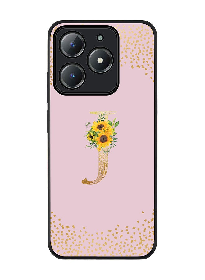Stylizedd غطاء لجهاز Realme C63 / Realme C61 4G، حماية كاميرا نحيفة، غطاء هاتف مضاد للصدمات - تصميم زهور مخصص - J (وردي)  - Image 1