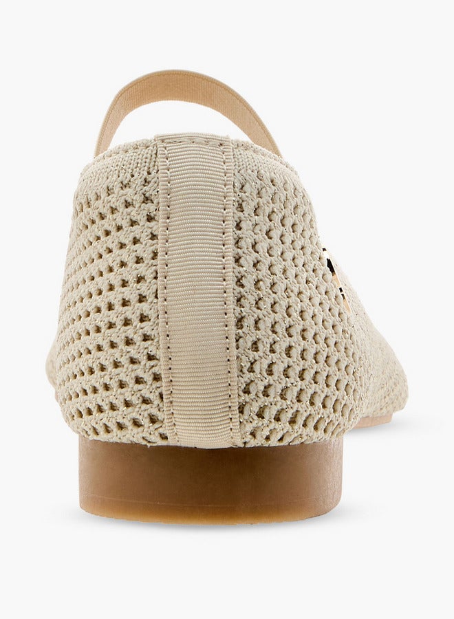 Celeste Women's Elastic Strap Detail Slip-On Ballerina Shoes  - Image 5