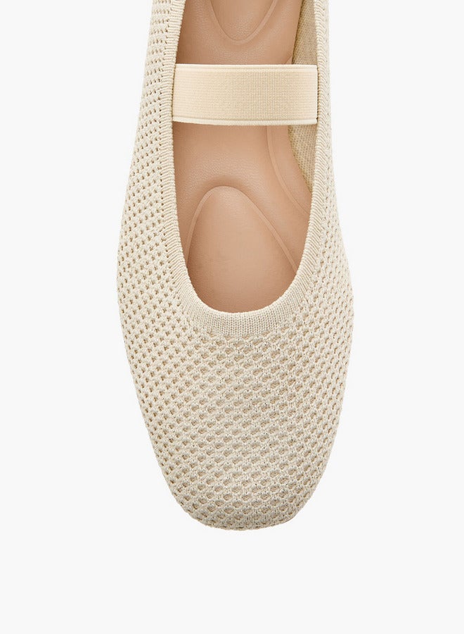 Celeste Women's Elastic Strap Detail Slip-On Ballerina Shoes  - Image 4