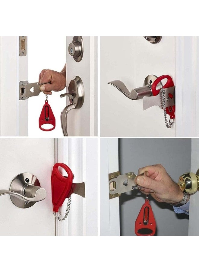 قفل باب محمول ، قفل امان للمنزل والسفر لمزيد من السلامة والخصوصية، مثالي للسفر والفندق والمنزل والشقق والكلية - Image 4