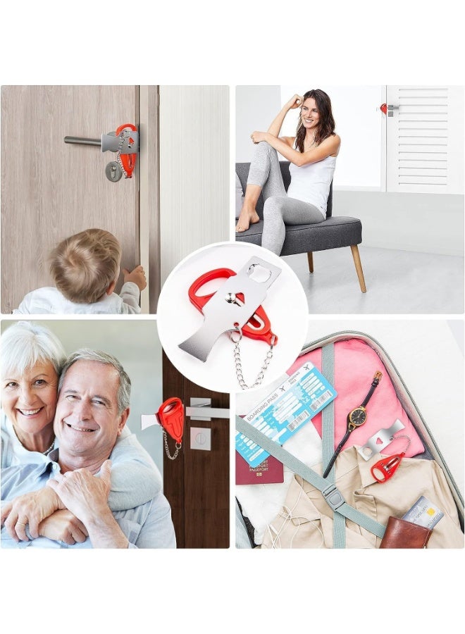 قفل باب محمول ، قفل امان للمنزل والسفر لمزيد من السلامة والخصوصية، مثالي للسفر والفندق والمنزل والشقق والكلية - Image 2