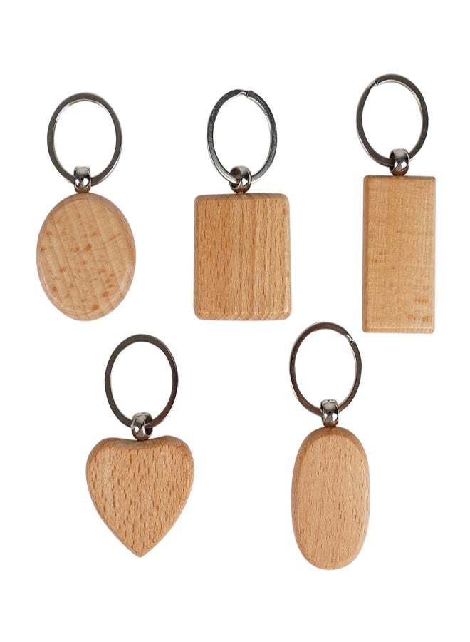 Two Trees 5PCS Blank Wooden Key Chains Rectangle Beech Wood Keychain Pendant for Engraving DIY Material Craft Wedding Birthday Christmas Ornament Decor Accessories Gift - Image 1