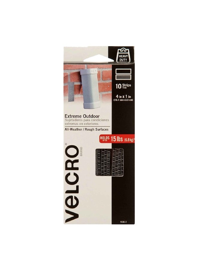 Velcro 10-Piece Extreme Outdoor Rough Surface Strips Grey 4 x 1 Inch - Image 2
