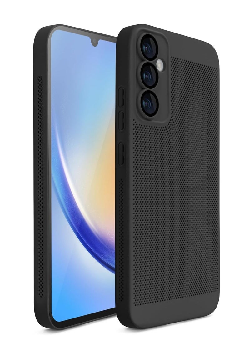 Case For Samsung Galaxy S24 FE Inch Heat Dissipation Case with Built-in Camera Lens Protector Slim Fit Breathable Cooling Anti-Fingerprint Hard PC Back Shockproof Cover - Image 1