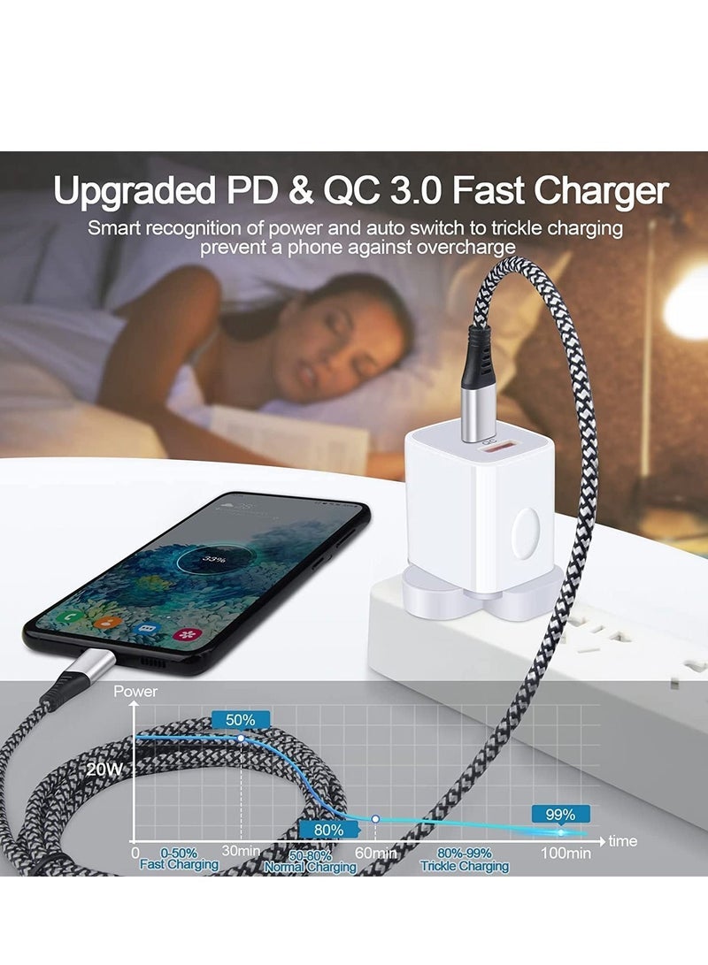 Gravity Galaxy A13/A12/A23/A52s/A32/A33/A22/Z Fold 4/Z Flip 4 USB C Charger Plug,20W Dual Ports PD & QC 3.0 Mains Wall Charger Plug,Type C Plug Fast Charging Power Adapter With Samsung Galaxy A13,iPhone12/13 - Image 5