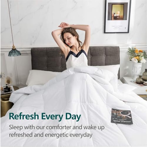 cozy night Cozynight Soft Comforter Full Size Duvet Insert-Lightweight Down Alternative Comforter with Corner Tabs- Breathable Machine Washable Diamond Stitching (White,82"x86") - Image 4