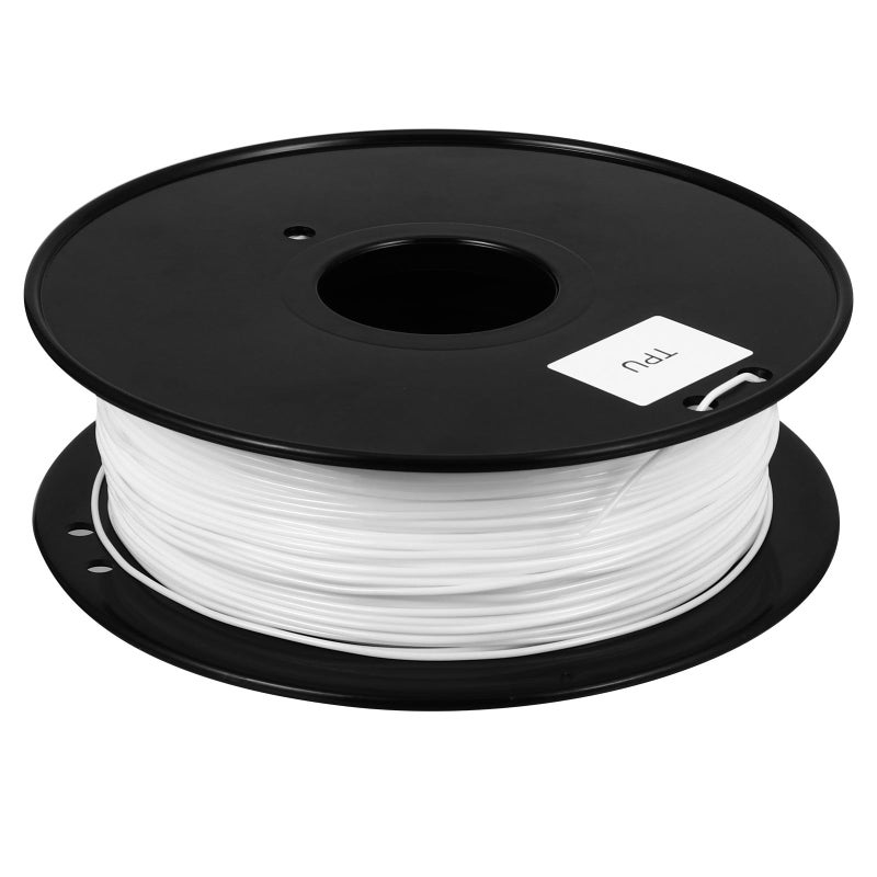 White TPU 3D Printer Filament 1.75mm 0.8kg Flexible Elastic Thermoplastic Consumable - Image 2
