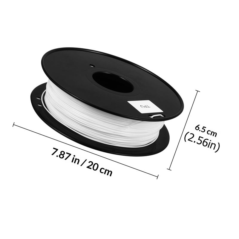 White TPU 3D Printer Filament 1.75mm 0.8kg Flexible Elastic Thermoplastic Consumable - Image 3