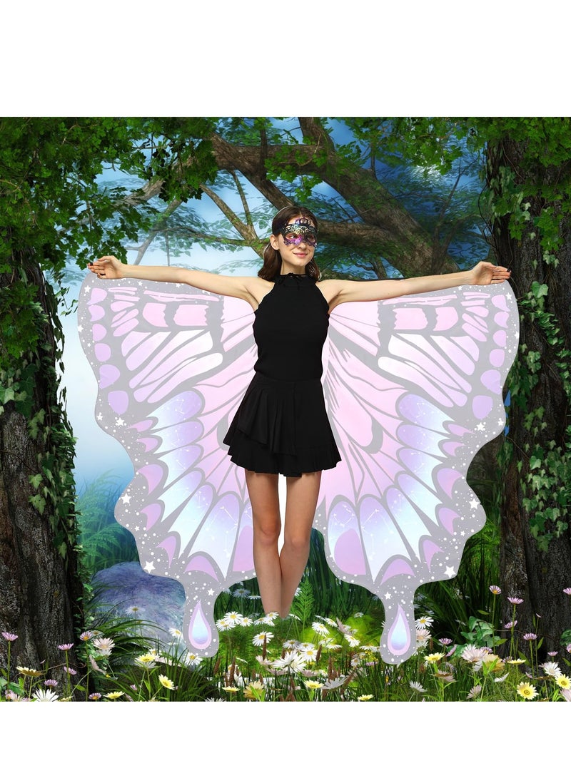 SYOSI أزياء البالغين لأجنحة الفراشات، عباءة أجنحة الجنيات، شال نسائي، ملحقات ملونة، نيمف، بيكسي، لتقمص الشخصيات - Image 3